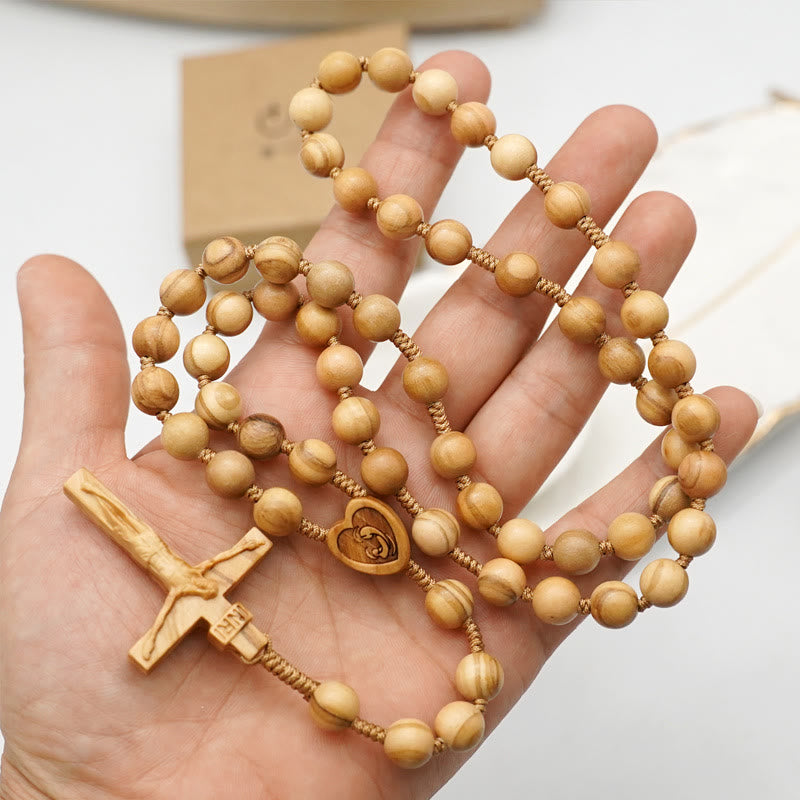 christiandiscipleshop Handmade Olive Wood Quality Praying Rosary