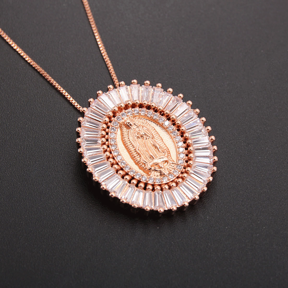Christiandiscipleshop Our Lady of Guadalupe Zirconia Amulet Pendant Necklace