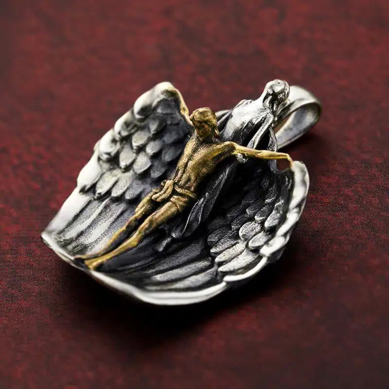 christiandiscipleshop Holy Jesus Redeeming Angel Prayer Religious Necklace