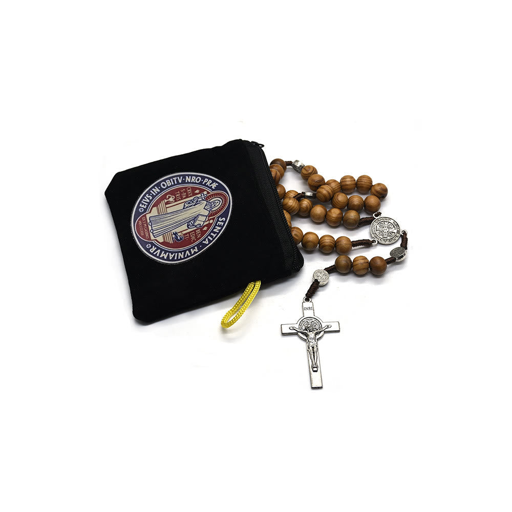 Christiandiscipleshop Modern Style St. Benedict Practical Velvet Religion Jewelry Storage Bag