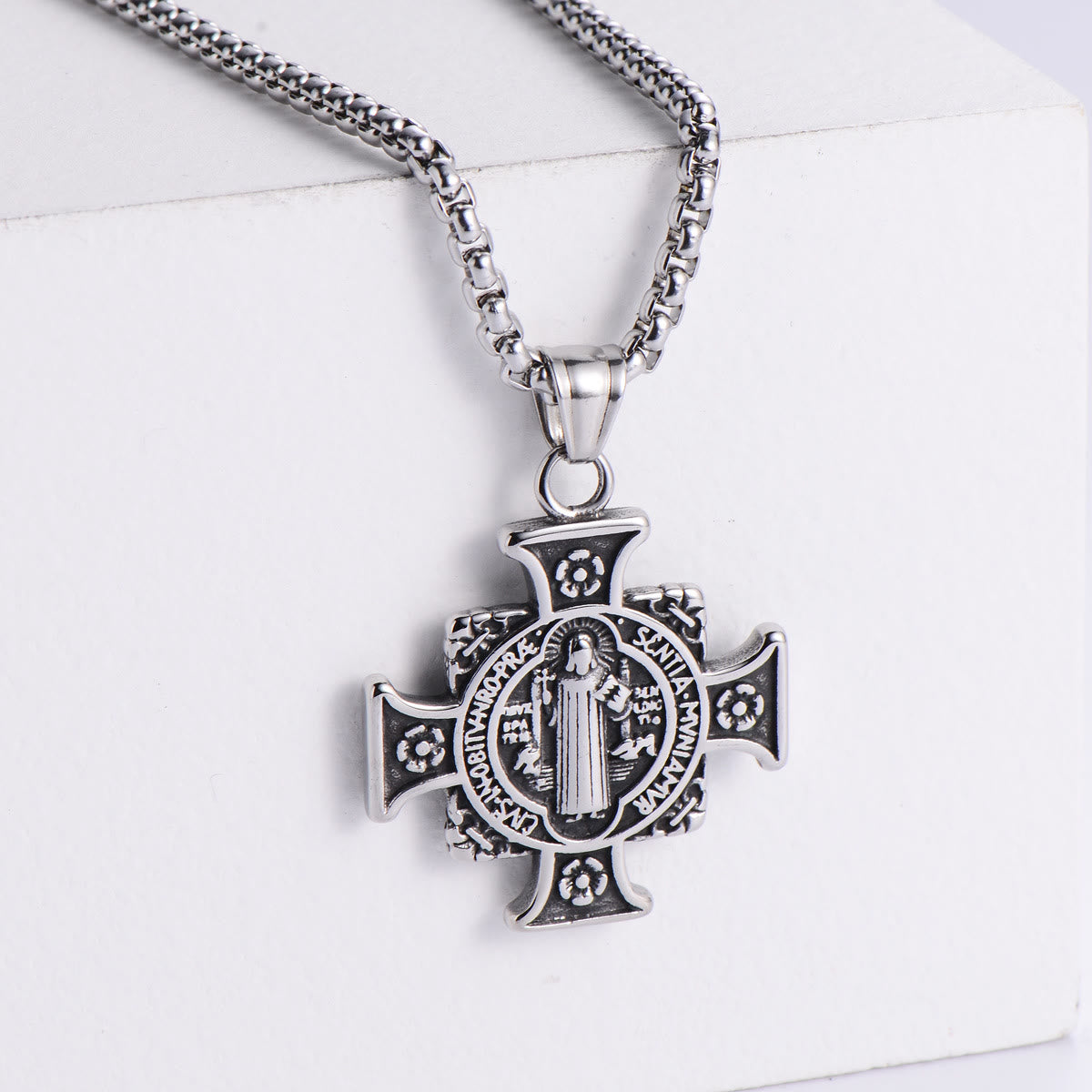 Christiandiscipleshop Saint Benedict Protection Medal Cross Pendant Necklace