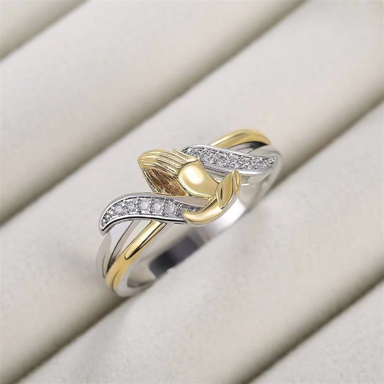 Christiandiscipleshop Praying Hands Gold & Silver Ring