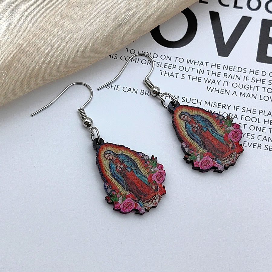 Christiandiscipleshop Our Lady Of Guadalupe Virgin Mary Colorful Earrings