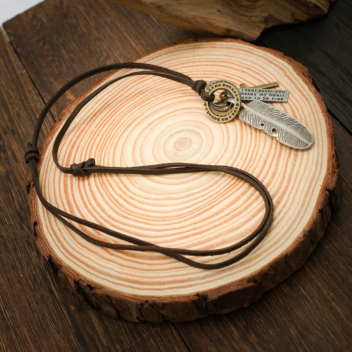 Christiandiscipleshop Feather Cross Pendant Leather Necklace