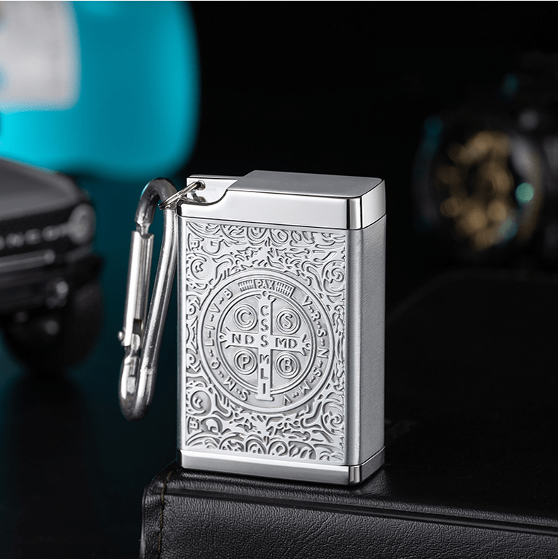 Portable St. Benedict Cross Medallion Cigarette Sealed Insulated Ashtray
