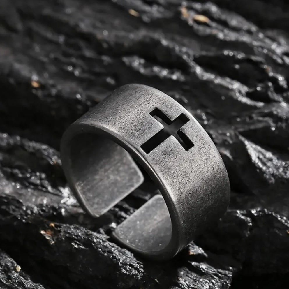 christiandiscipleshop Stainless Steel Antique Punk christiandiscipleshop Cross Ring