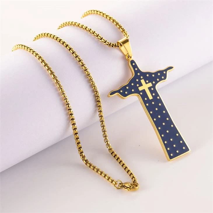 Christiandiscipleshop God Cross Pendant Titanium Necklace