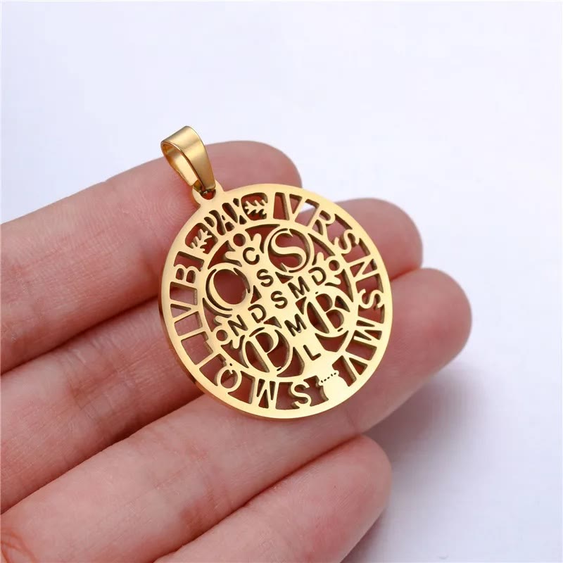 Christiandiscipleshop St. Benedict Symbol Openwork Pendant Necklace