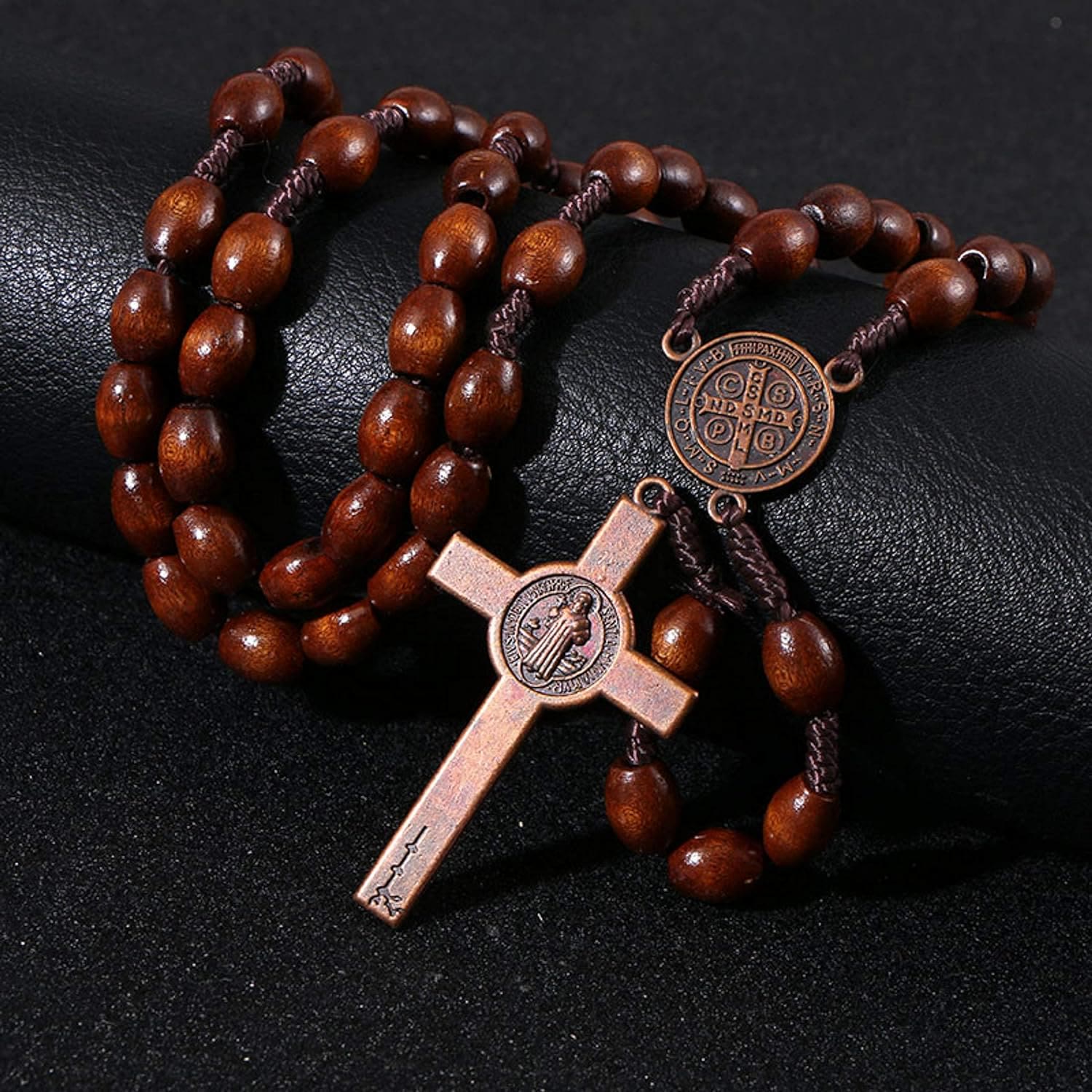 Christiandiscipleshop St. Benedict Olive Wood Prayer Rosary