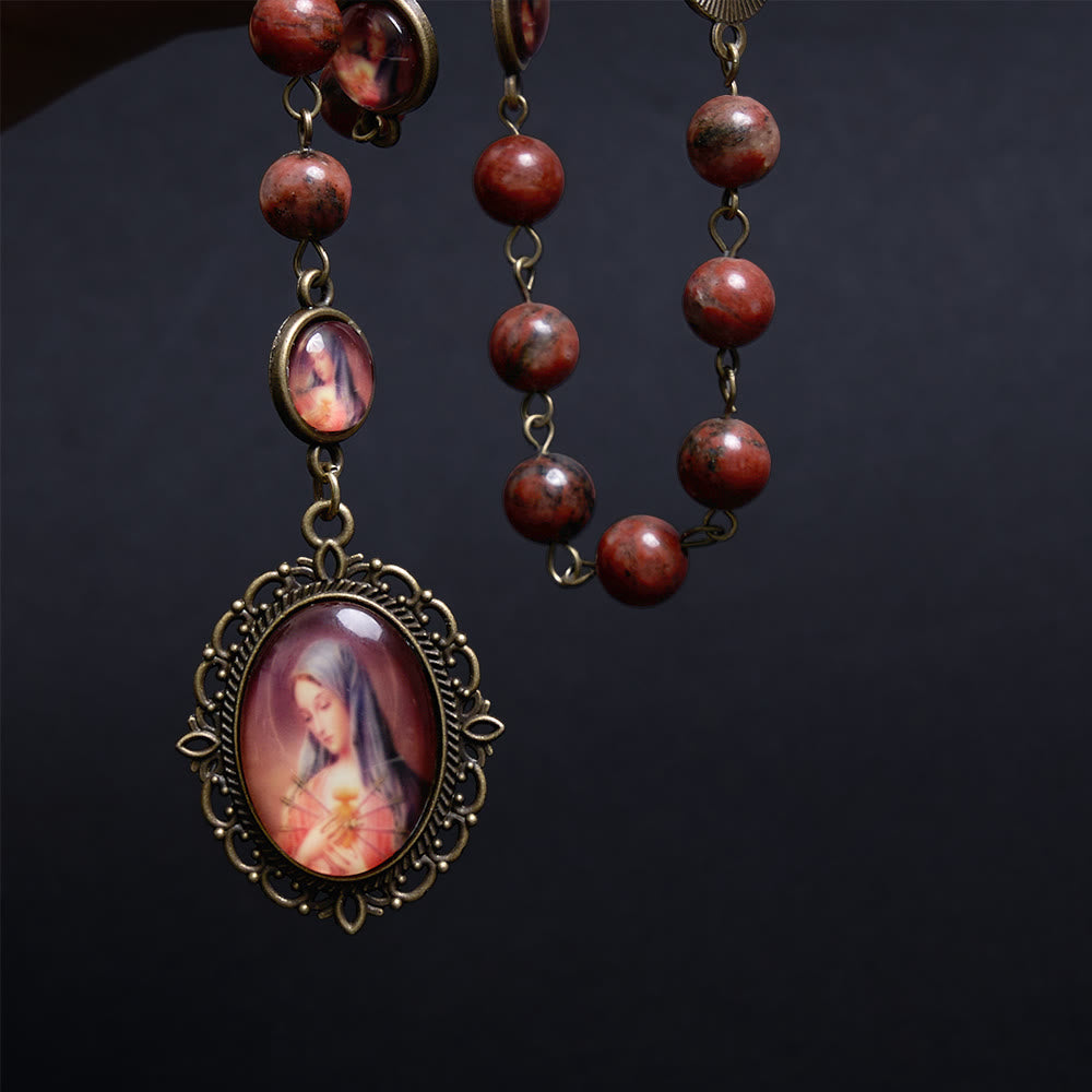 Christiandiscipleshop Our Lady Seven Sorrows Natural Sesame Stone Rosary