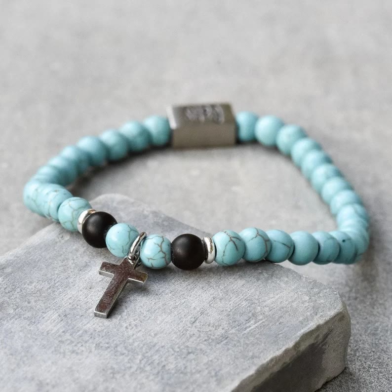 Christianartworkshop Blessing Turquoise Stretch Bracelet