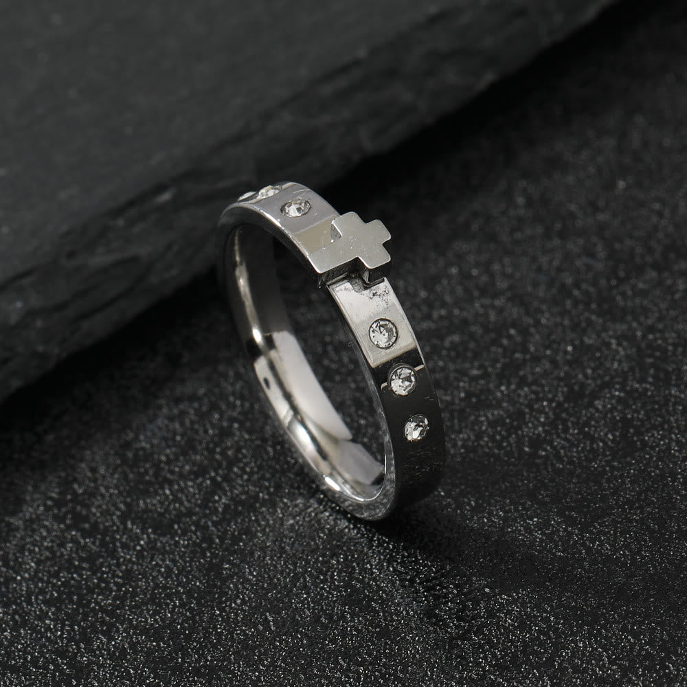 Christiandiscipleshop Colorfast Three-dimensional Cross Stainless Steel Ring