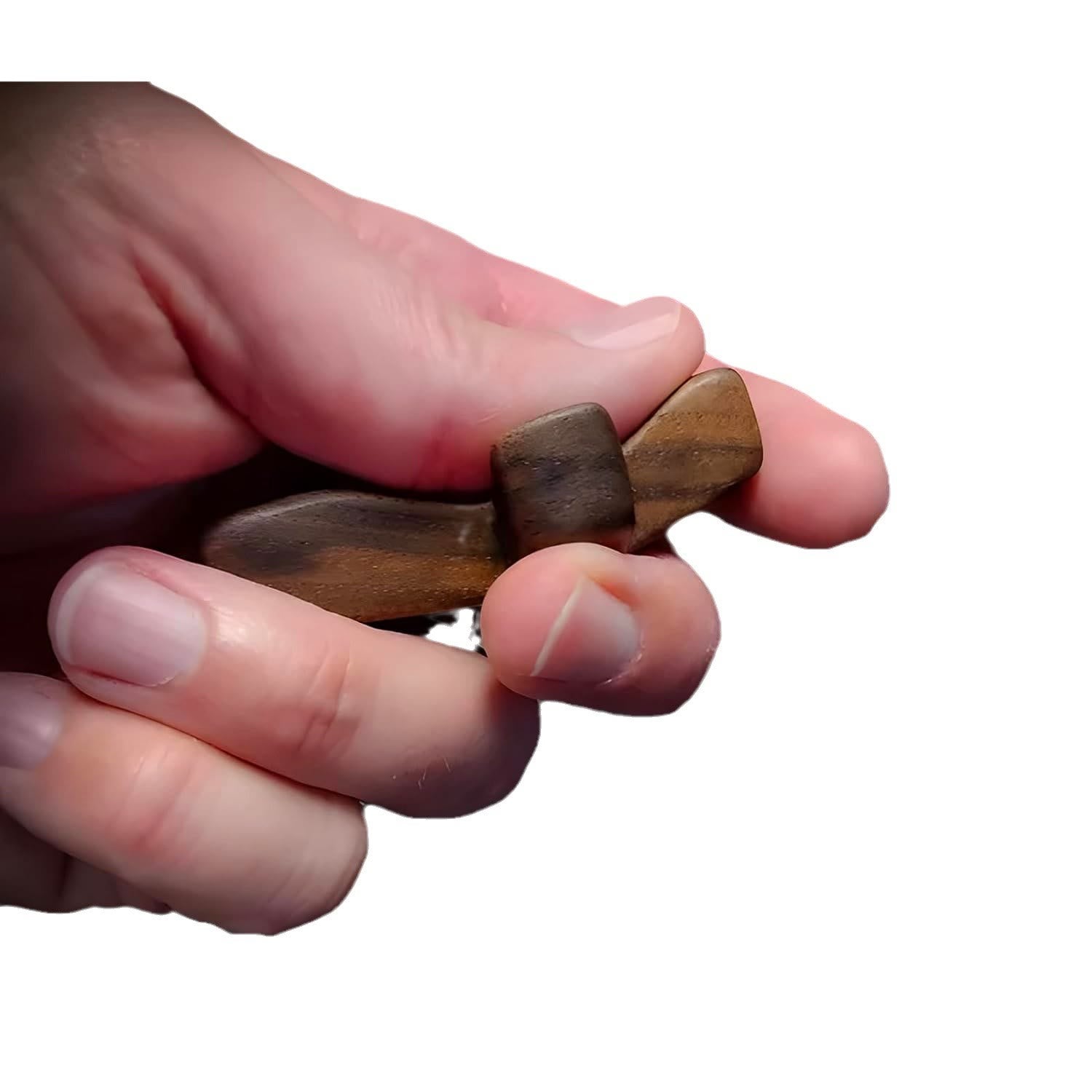 Christiandiscipleshop Modern Style Walnut Multicolor Thumb Cross Praying Handle Ornaments