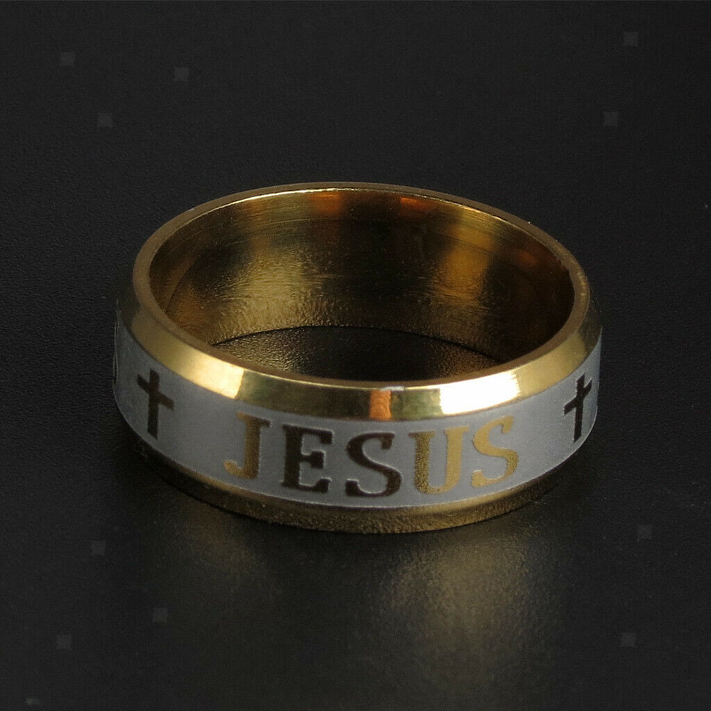 christiandiscipleshop Titanium Steel Ring with Laser engraving "JESUS"