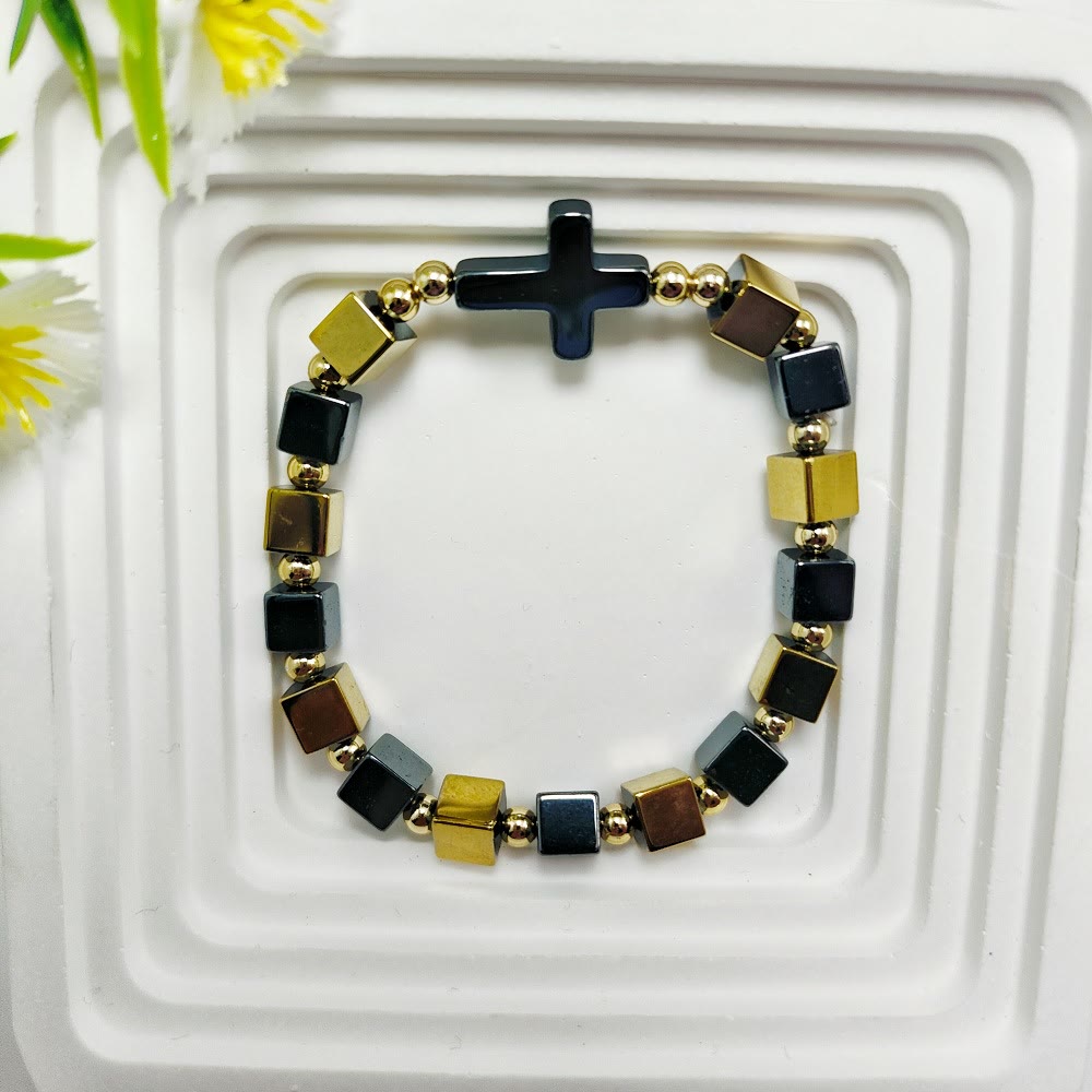 Cross Dazzle Black Sparkle Bracelet