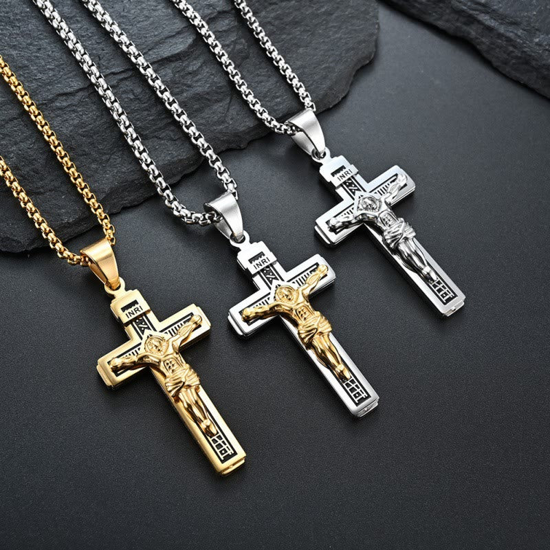 Christiandiscipleshop Crafted Jesus Christiandiscipleshop Crucifix Titanium Necklace