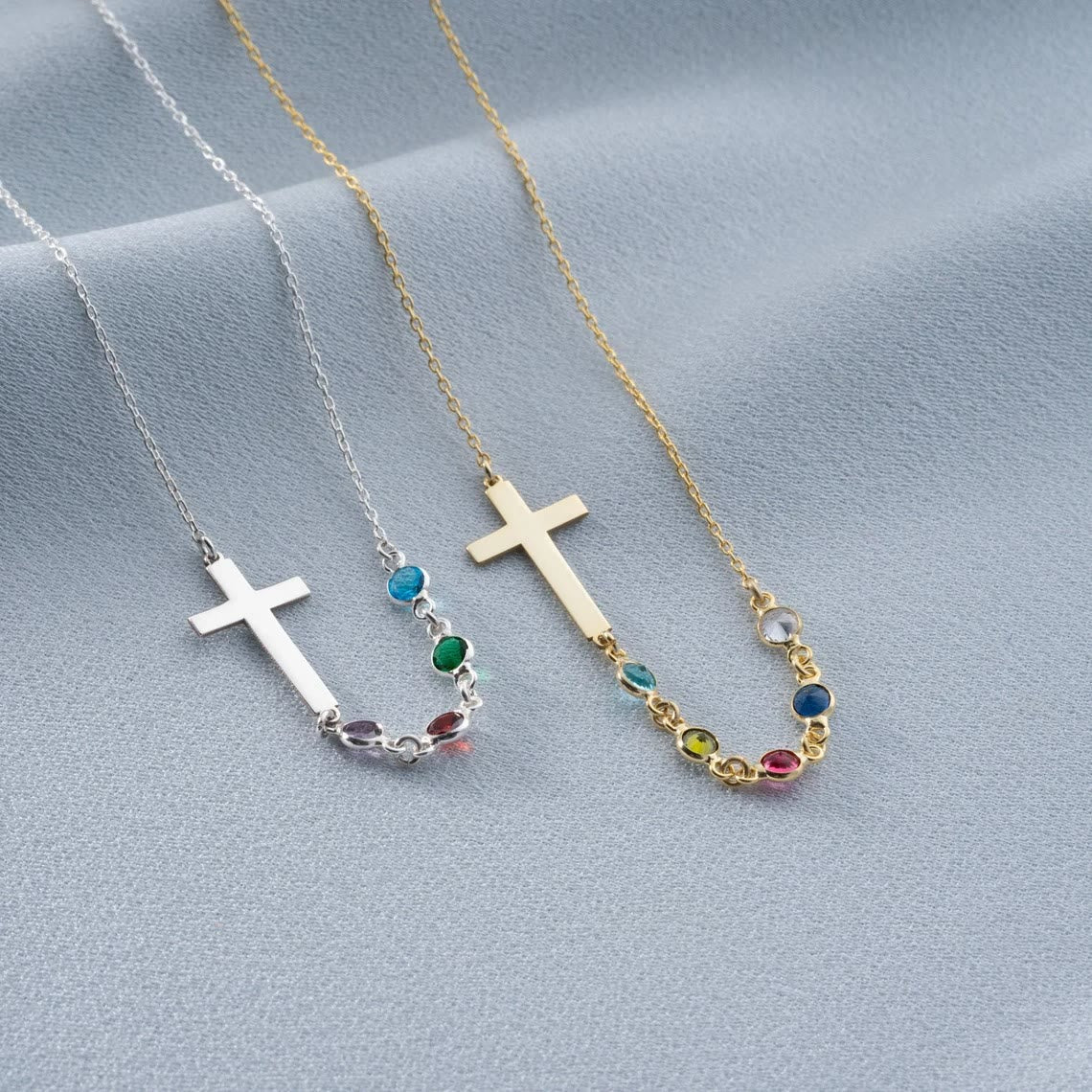 Christianartworkshop Biblical Birthstone Cross Necklace Religion Jewelry Gift