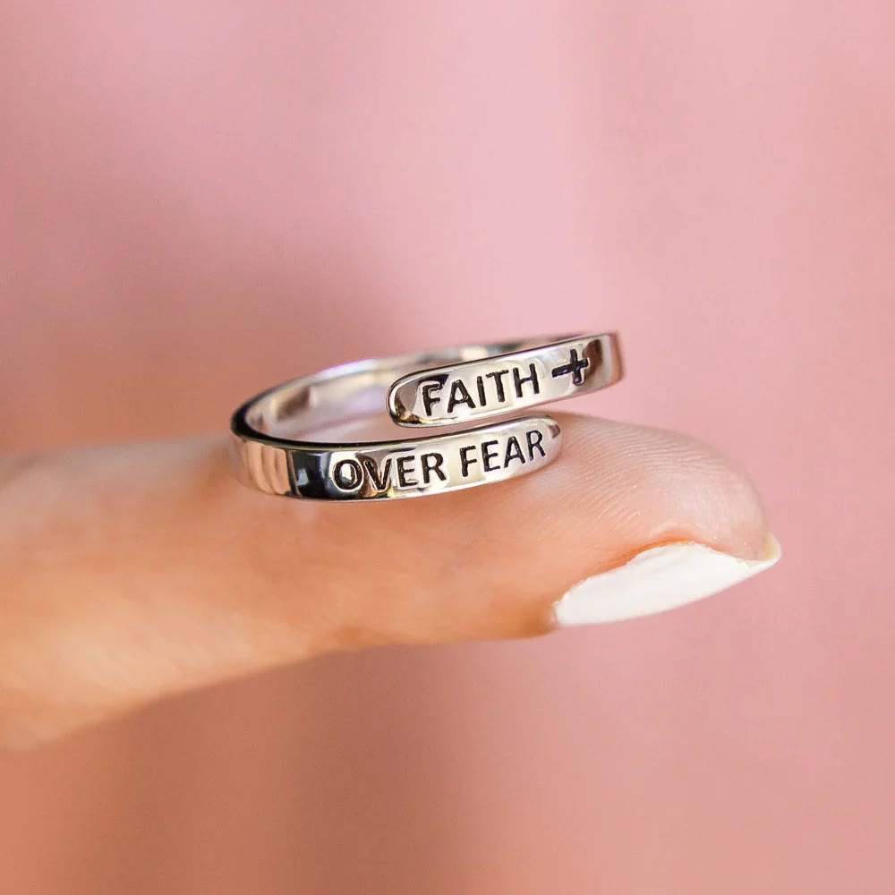 Christiandiscipleshop Faith-Over Fear: Minimalist Christ Bible Ring