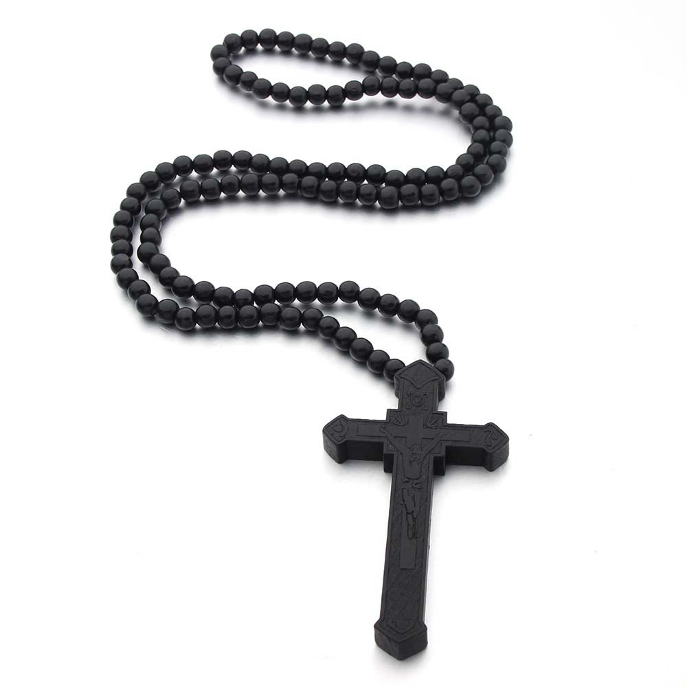 christiandiscipleshop Jesus Cross Wooden Necklace