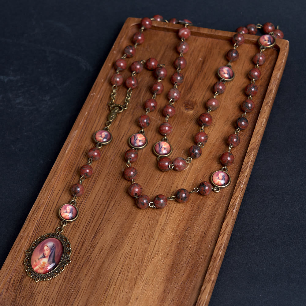 Christiandiscipleshop Our Lady Seven Sorrows Natural Sesame Stone Rosary