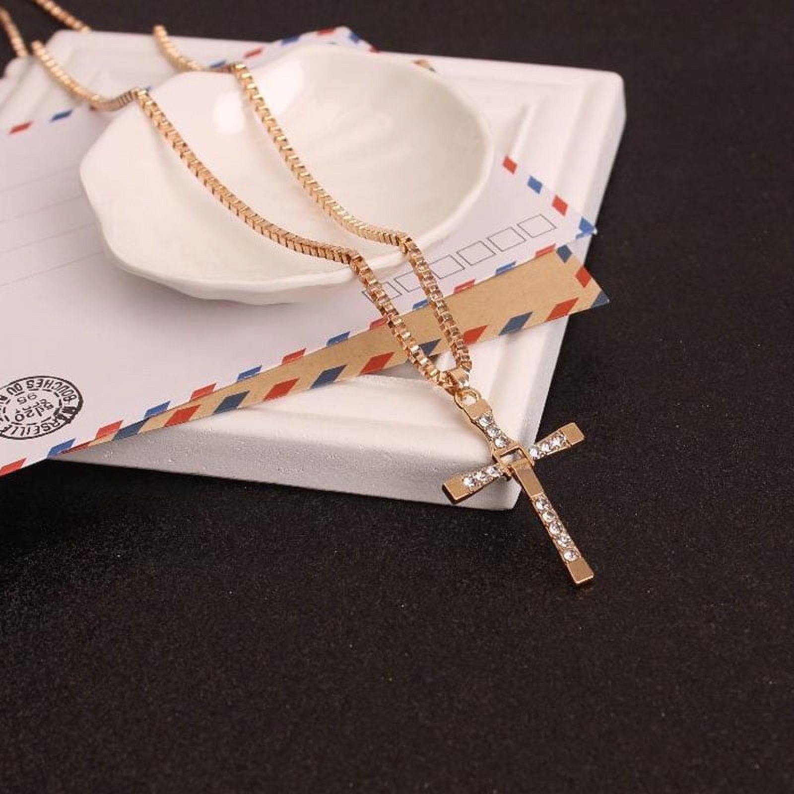 christiandiscipleshop Jewelry Cross Crystal Pendant Chain Necklace