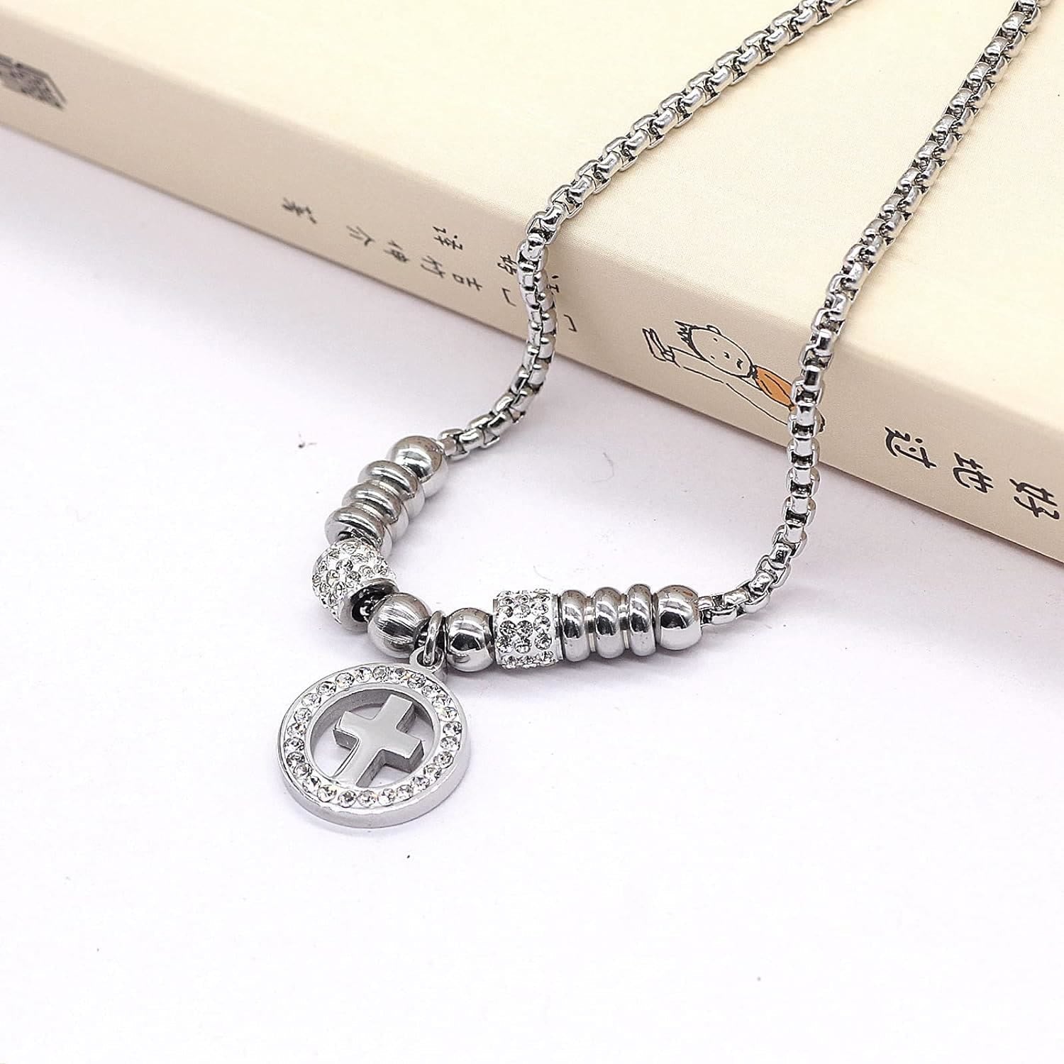 Christiandiscipleshop Crafted Circle Cross Charm Zirconia Bracelet