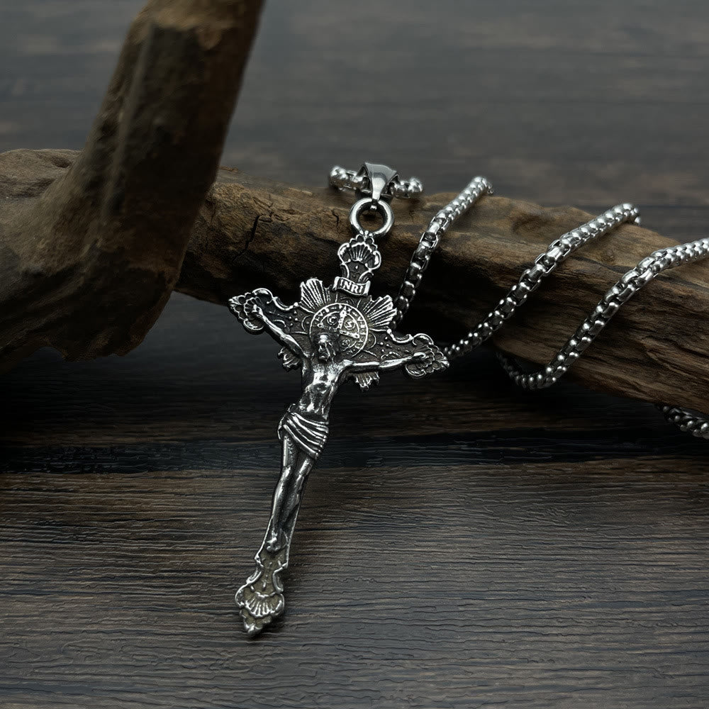 St. Benedict Symbol Crucifix Necklace