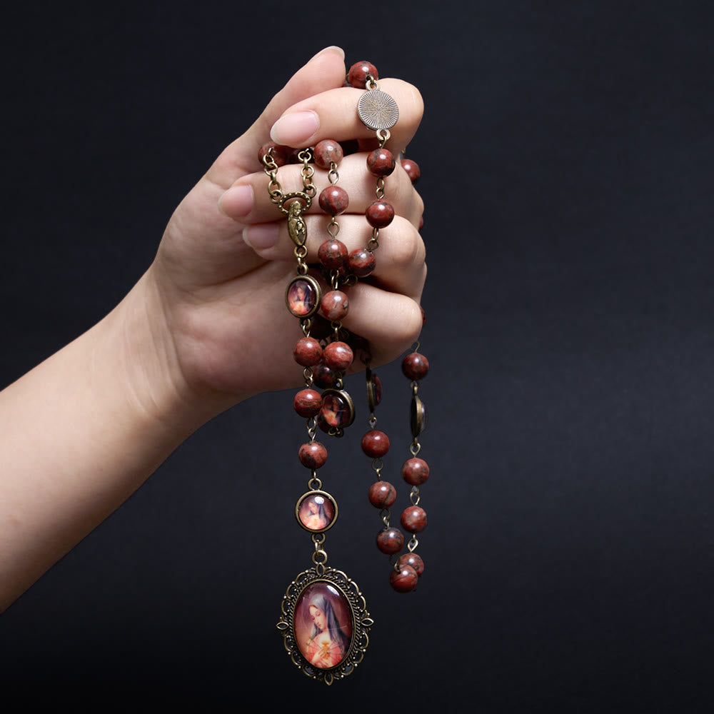 Christiandiscipleshop Our Lady Seven Sorrows Natural Sesame Stone Rosary