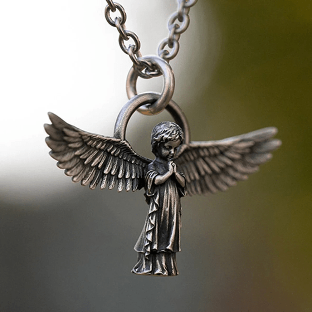 Christiandiscipleshop Spread-winged Praying Angel Protection Necklace