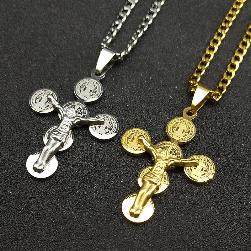 christiandiscipleshop Medal Of St. Benedict Cross Pendant Necklace