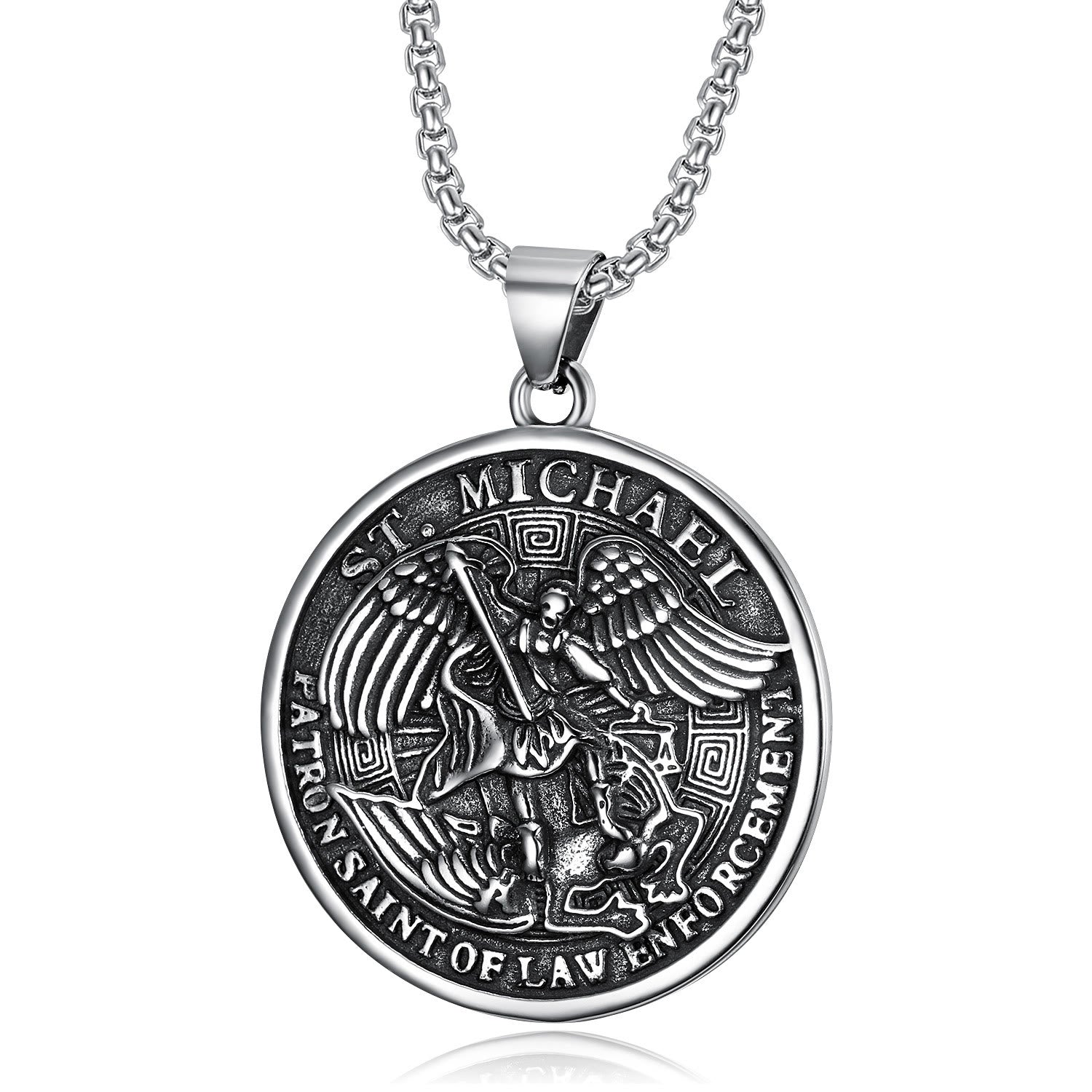 Christianartworkshop Classic Saint Michael the Archangel Religion Necklace