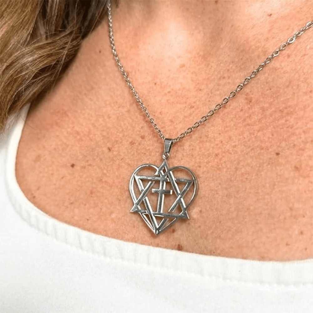 christiandiscipleshop Messianic, Christain, Yeshua (Jesus) In My Heart Adjustable Silvertone Cable Chain Necklace