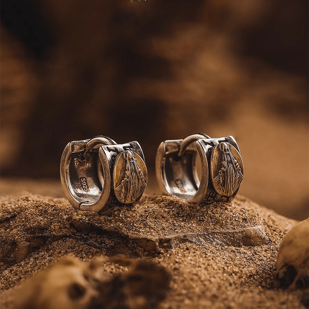 christiandiscipleshop Virgin Mary Silver Earrings Religion Jewelry
