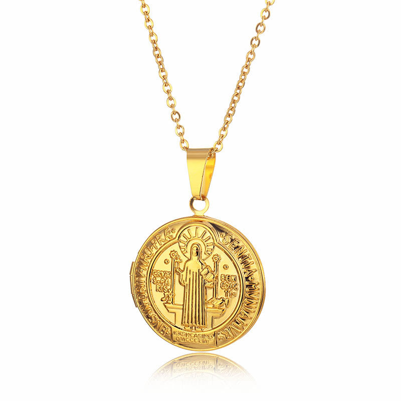 Christianartworkshop Classic St. Benedict Pendant Titanium Necklace