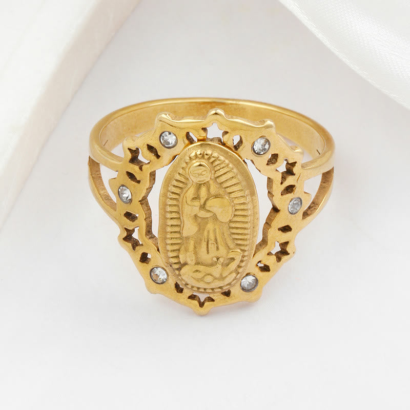 Christiandiscipleshop Our Lady of Guadalupe Delicate Skeleton Ring
