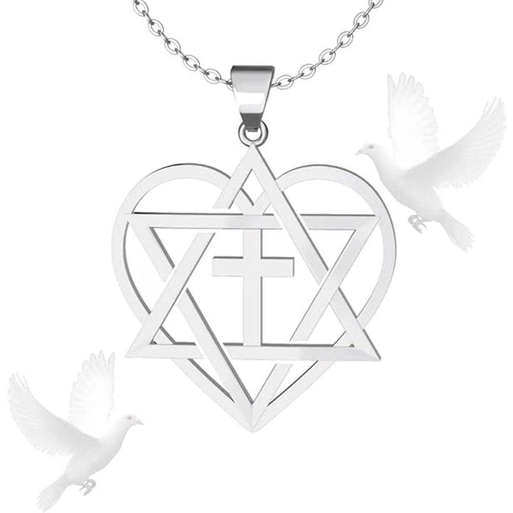 christiandiscipleshop Messianic, Christain, Yeshua (Jesus) In My Heart Adjustable Silvertone Cable Chain Necklace