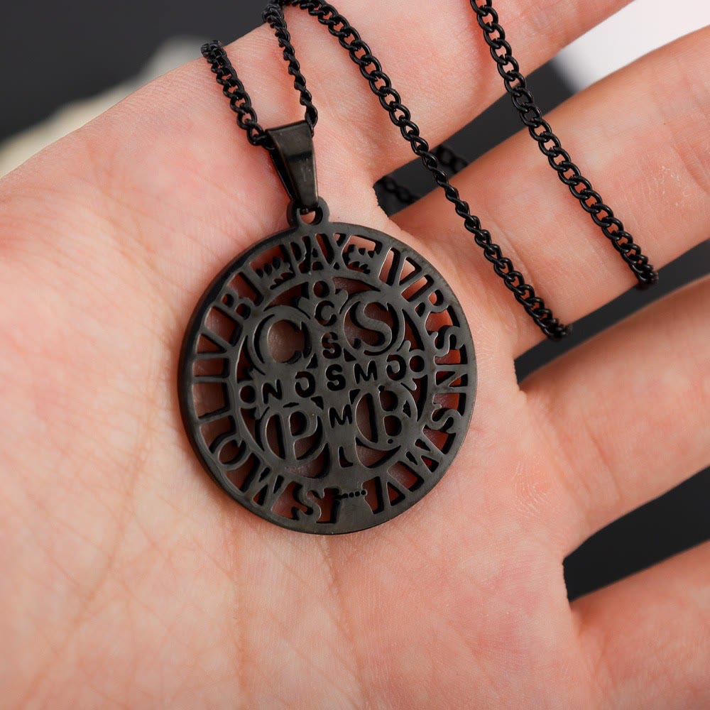 Christiandiscipleshop St. Benedict Symbol Openwork Pendant Necklace