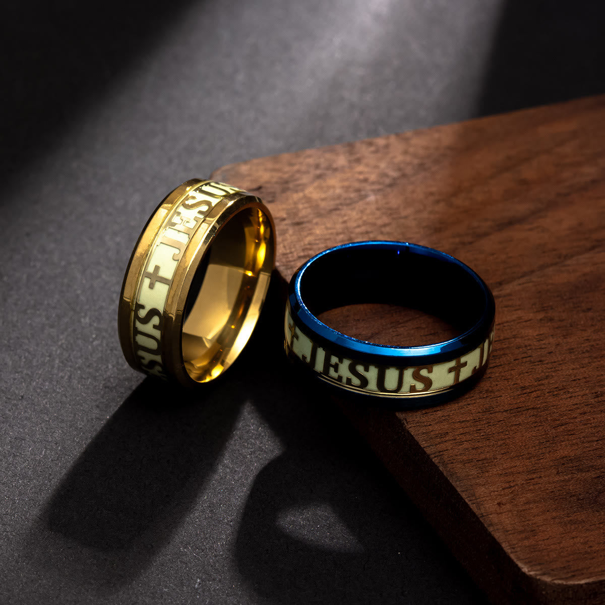 christiandiscipleshop Luminous "JESUS" Printed Stainless Steel Ring