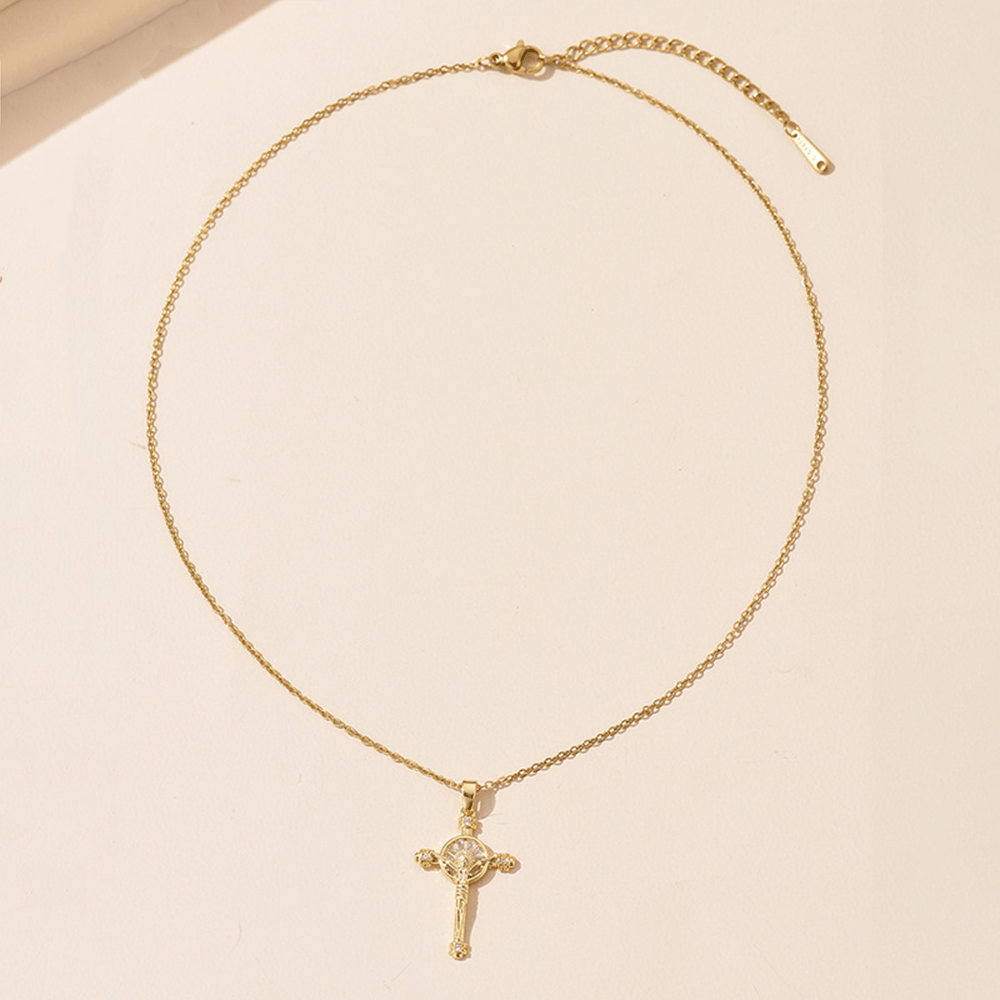 christiandiscipleshop Jesus Cross Crucifix Christian Faith Necklace