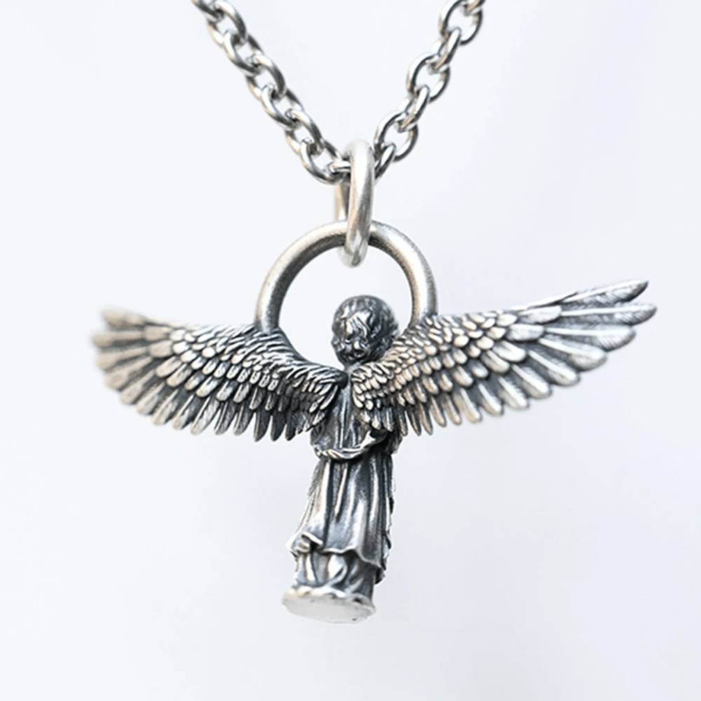 Christiandiscipleshop Spread-winged Praying Angel Protection Necklace