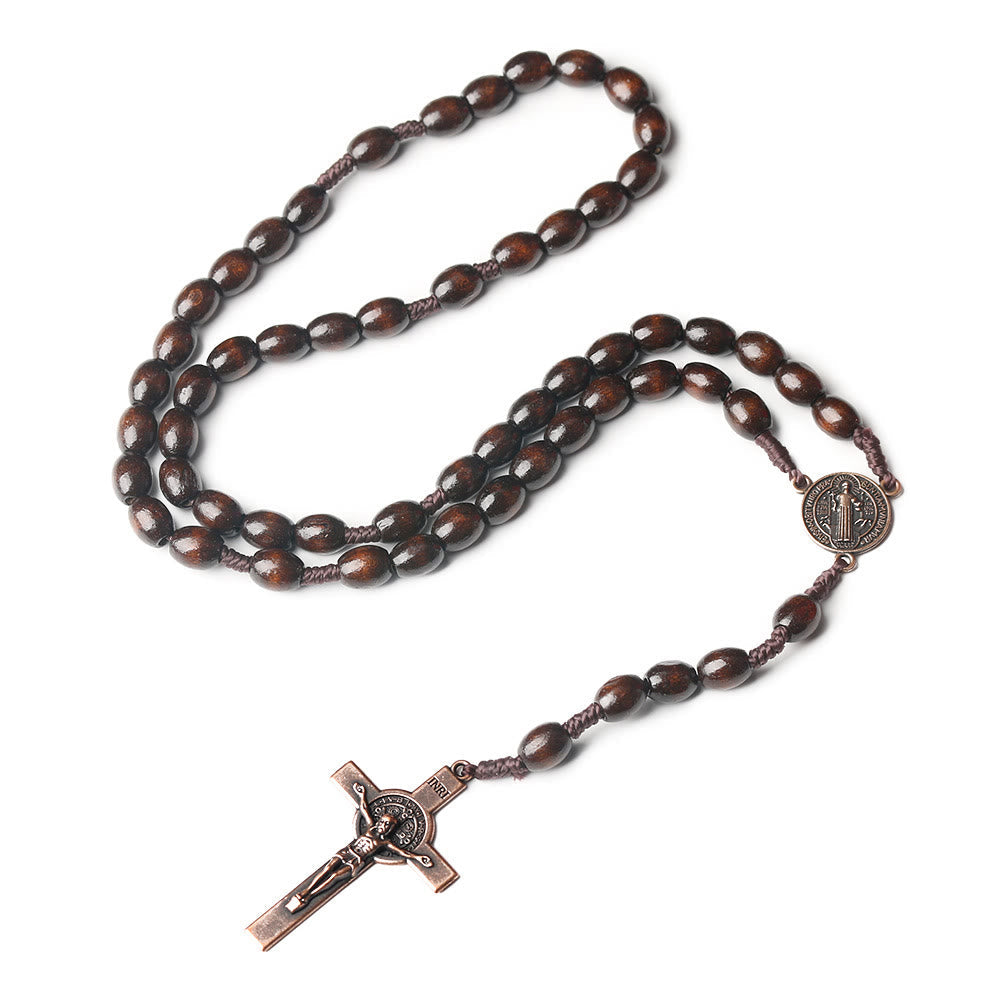 Christiandiscipleshop St. Benedict Olive Wood Prayer Rosary