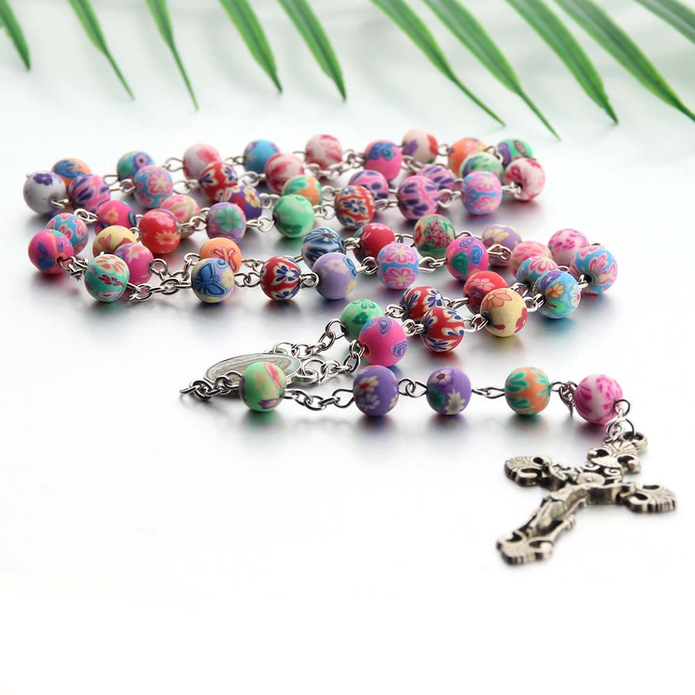 Christian Cross Catholic Multi Coloured Rosary