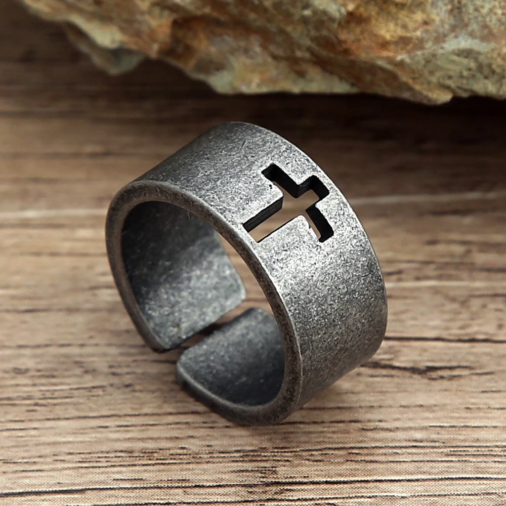 christiandiscipleshop Stainless Steel Antique Punk christiandiscipleshop Cross Ring