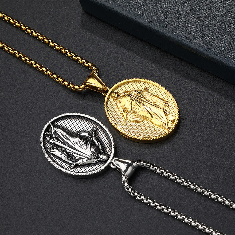 christiandiscipleshop Jesus Medallion Pendant Blessing Necklace