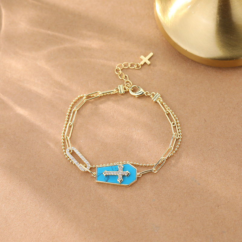 christiandiscipleshop Holy Father Blessed Shield Cross Bracelet