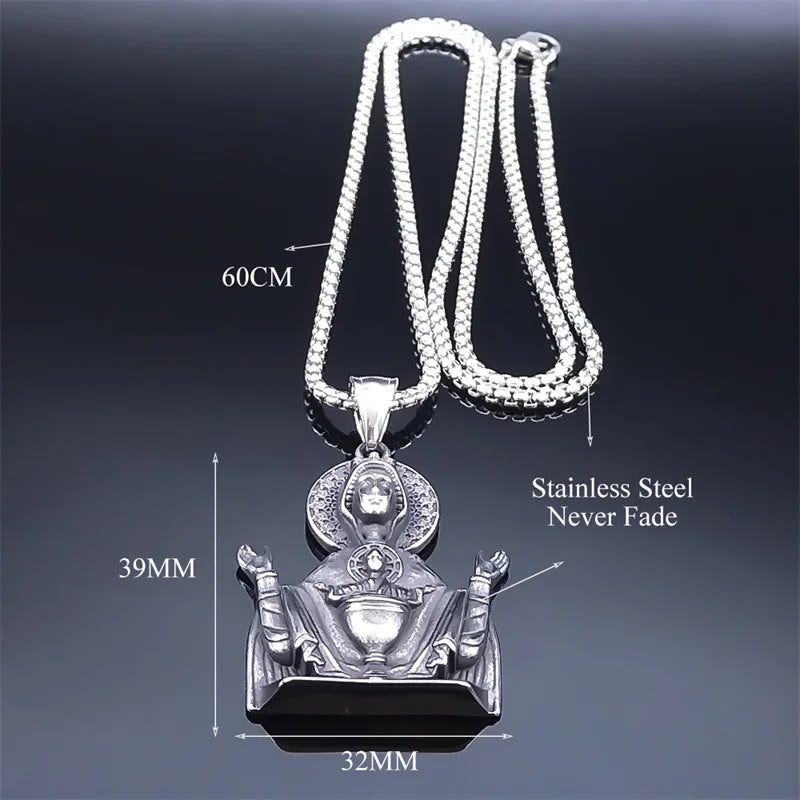 christiandiscipleshop Virgin Mary Prayer Pendant Necklace Stainless Steel Catholic Medallion Protecion Chain