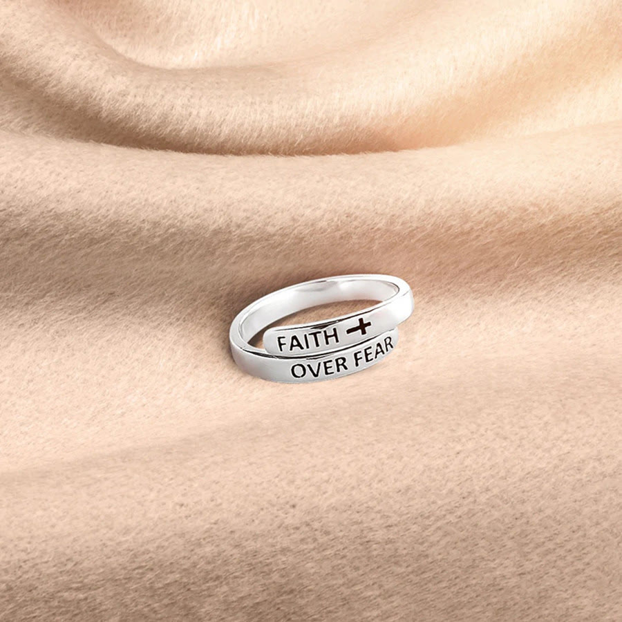 Christiandiscipleshop Faith-Over Fear: Minimalist Christ Bible Ring