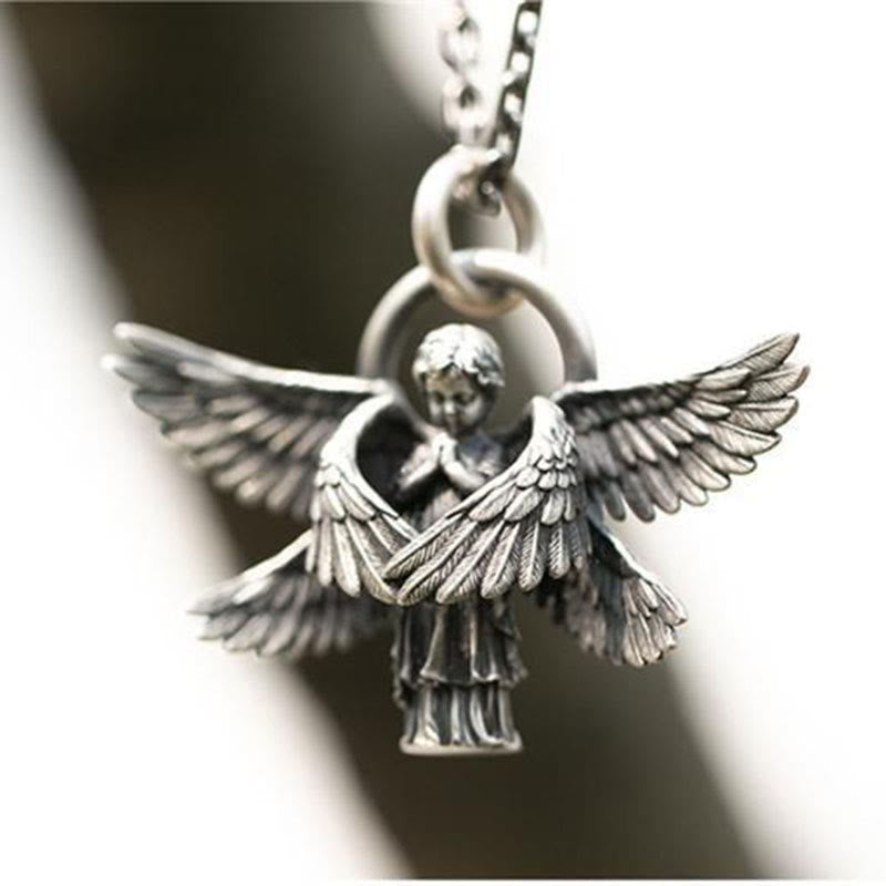 Christiandiscipleshop Praying Angel Wing Pendant Good Luck Necklace