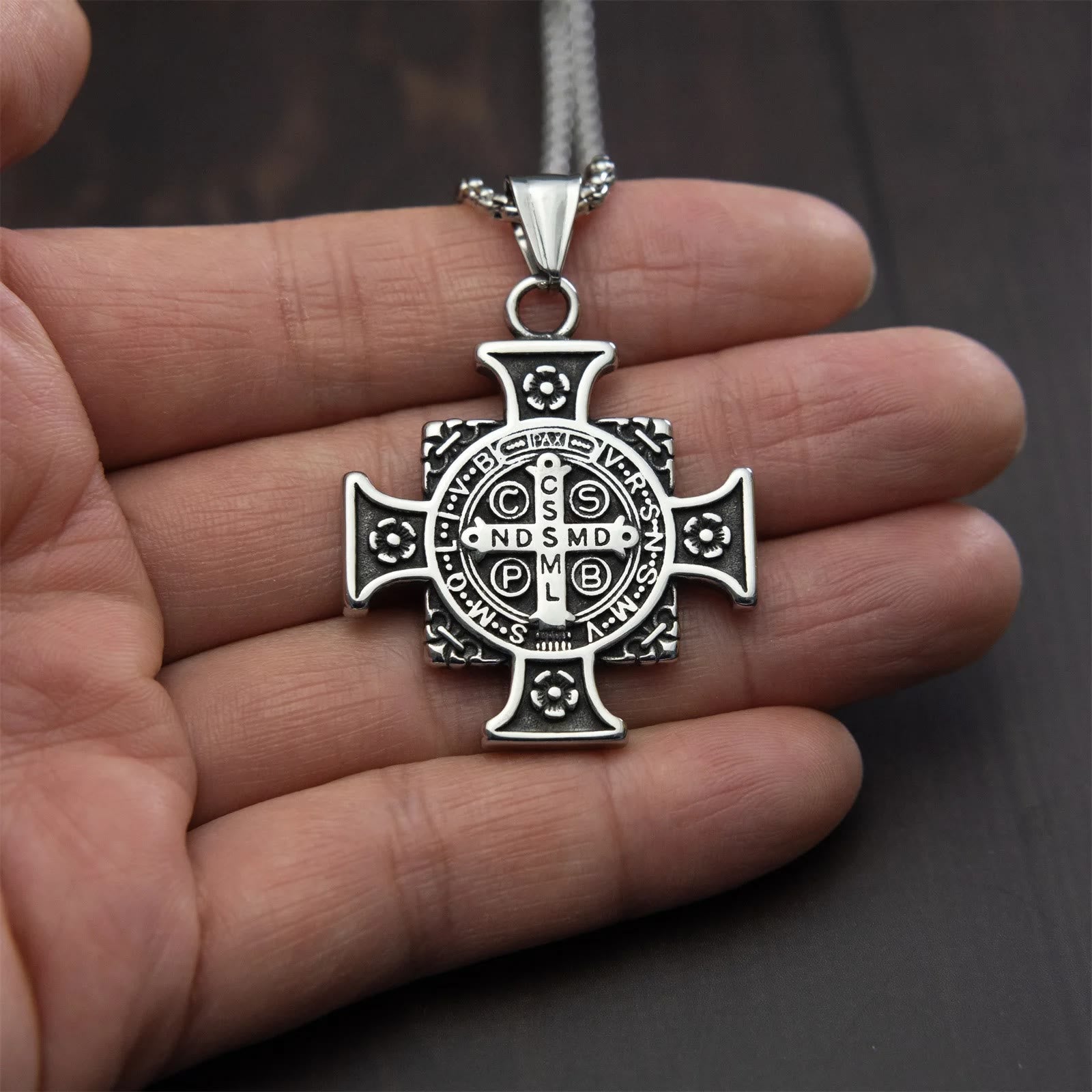 Christiandiscipleshop Saint Benedict Protection Medal Cross Pendant Necklace