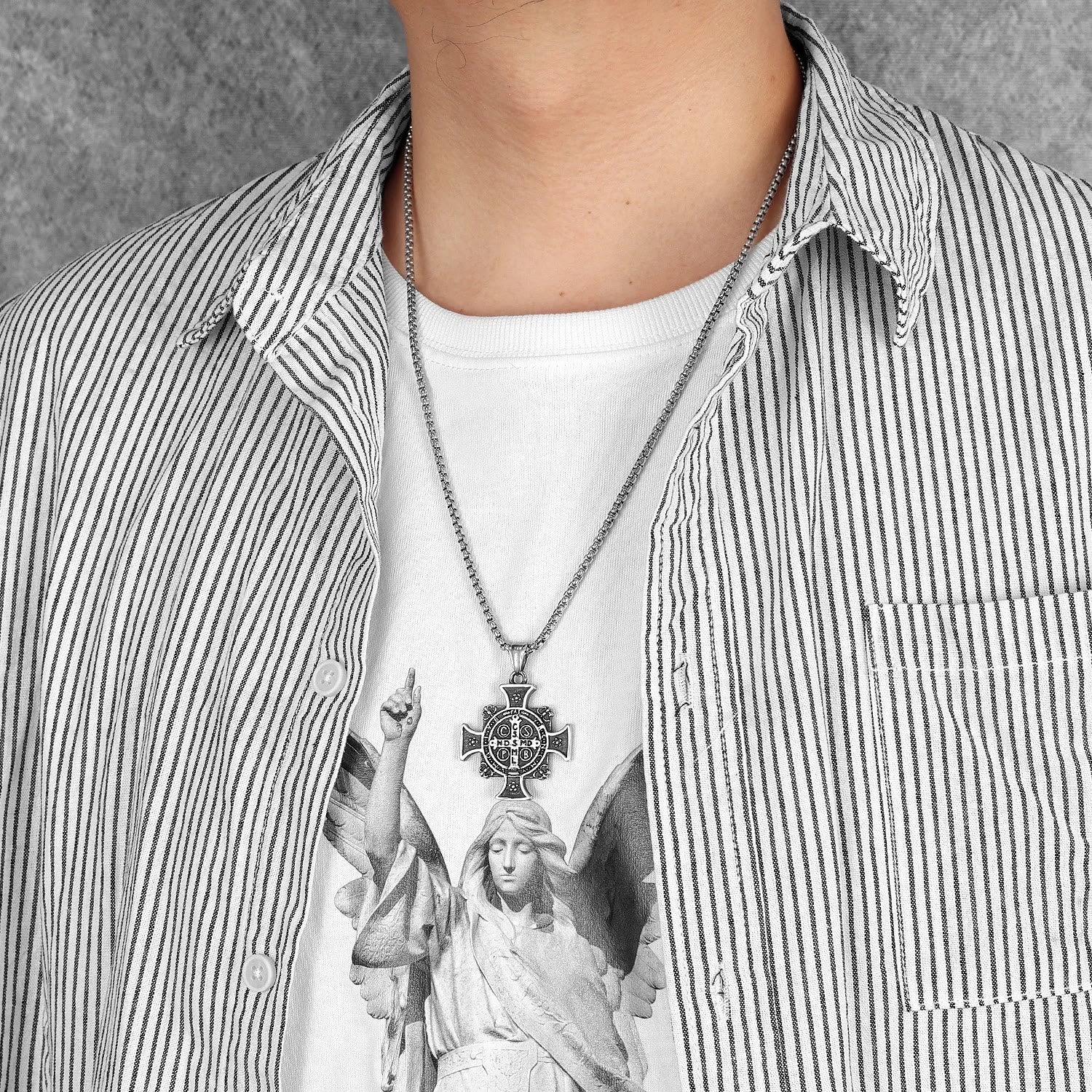 Christiandiscipleshop Saint Benedict Protection Medal Cross Pendant Necklace